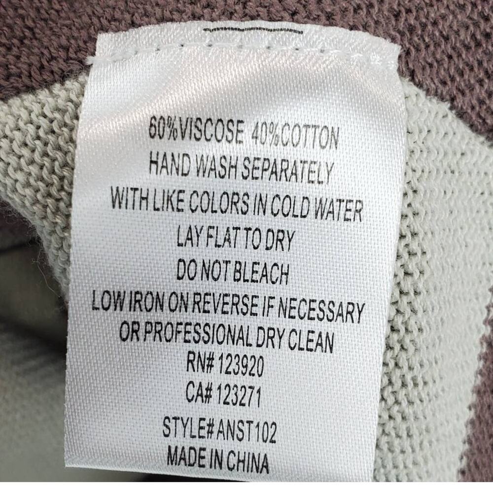 LA Made Jenn Raglan Sweater XS Muted Purple Gray Wide Stripe Cozy Pullover NWT - Picture 8 of 9